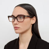 Yoan Angular Optical Frame in Caramel Horn