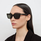 Yoan Angular Sunglasses in Black