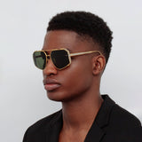 Men's Amar Aviator Sunglasses in Yellow Gold