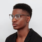 Men's  Spence Oval Optical Frame in Grey Horn