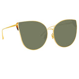 Flyer Cat Eye Sunglasses in Yellow Gold