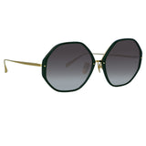 Alona Hexagon Sunglasses in Green