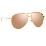 Carter Aviator Sunglasses in Rose Gold