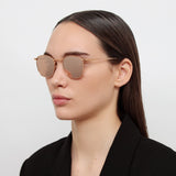 The Simon | Square Sunglasses in Rose Gold Frame (C3)