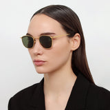 The Simon | Square Sunglasses in Yellow Gold