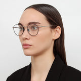 The Harrison | Oval Optical Frame in Black and White Gold (C2)