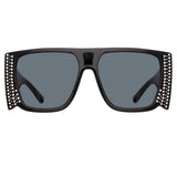 Magda Butrym Flat Top Sunglasses in Crystal Black and Grey