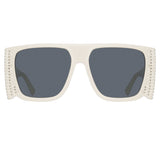 Magda Butrym Flat Top Sunglasses in Ivory and Grey