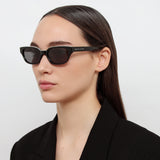 Magda Butrym Medium Cat Eye Sunglasses in Black and Crystals