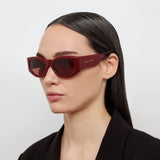 Magda Butrym D-Frame Sunglasses in Burgundy