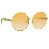 Matthew Williamson Posy Round Sunglasses in Yellow Gold