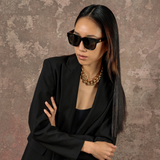 Perry D-Frame Sunglasses in Black