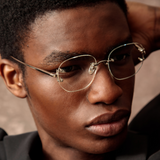 Men's Sandor Angular Optical Frame in Light Gold