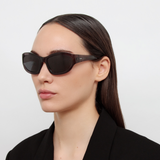 Dries Van Noten Wrap Sunglasses in Dark Brown