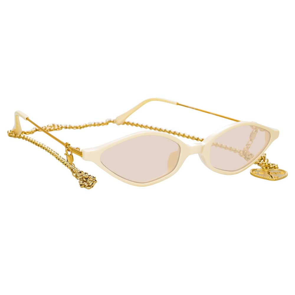 LINDA FARROW X ALESSANDRA RICH HEXAGONAL METAL SUNGLASSES | GOLD – Ella-Rue