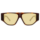 The Attico Ivan Angular Sunglasses in Tortoiseshell