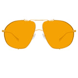 The Attico Mina Oversized Sunglasses in Yellow Gold and Orange