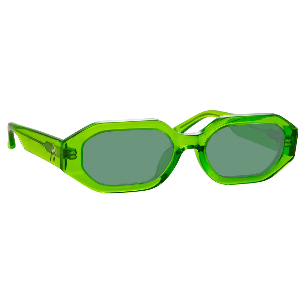 The Attico Irene Angular Sunglasses in Green by LINDA FARROW – LINDA ...