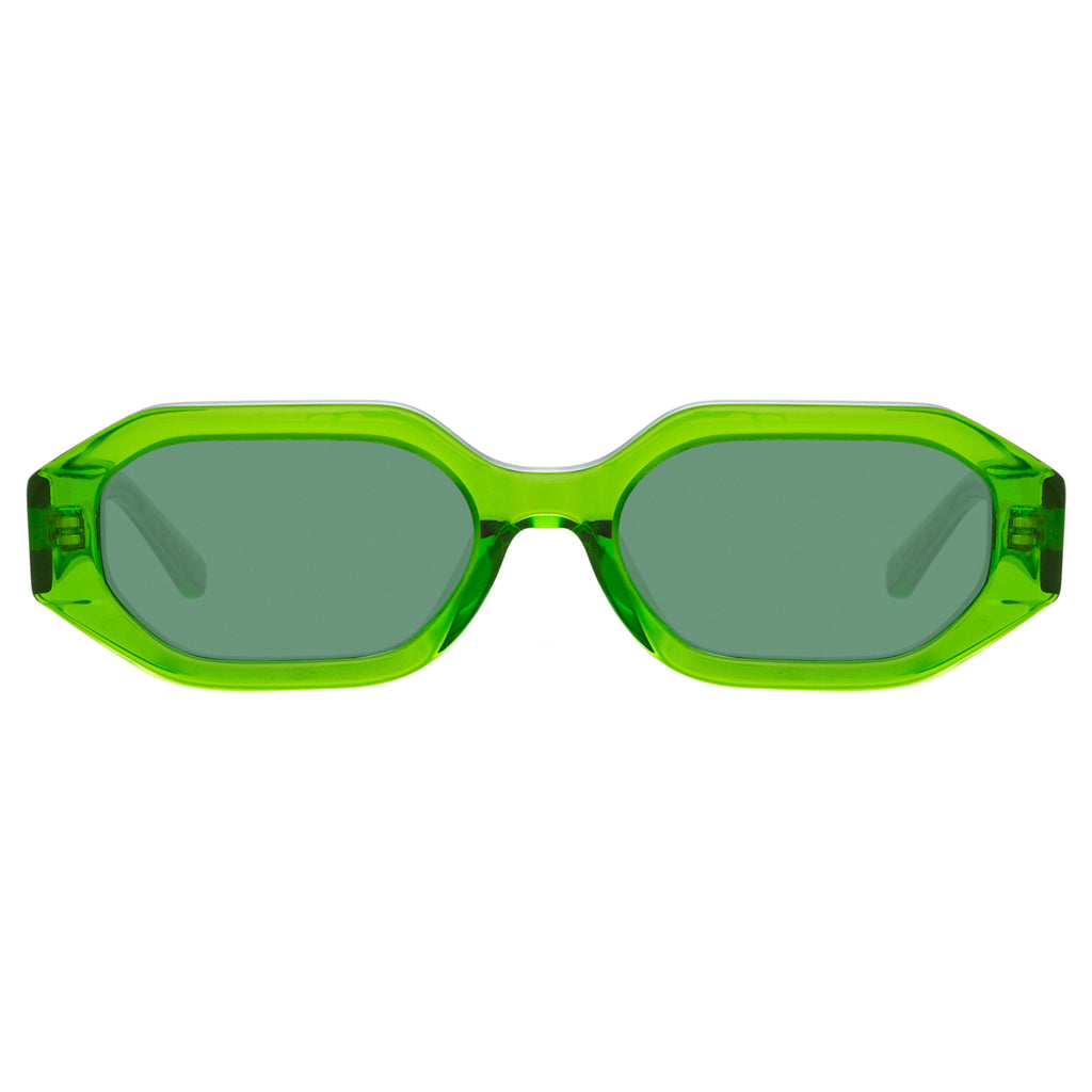 The Attico Irene Angular Sunglasses in Green by LINDA FARROW – LINDA ...