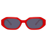 The Attico Irene Angular Sunglasses in Red