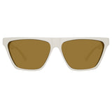 The Attico Erin Flat Top Sunglasses in White