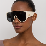 The Attico Iman Shield Sunglasses in Cream