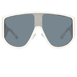 Iman Shield Sunglasses in White