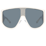 Iman Shield Sunglasses in White