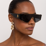 The Attico Carlijn Shield Sunglasses in Black