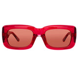 The Attico Marfa Rectangular Sunglasses in Red