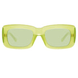 The Attico Marfa Rectangular Sunglasses in Green