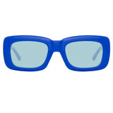 The Attico Marfa Rectangular Sunglasses in Electric Blue