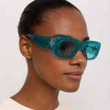 The Attico Marfa Rectangular Sunglasses in Mint