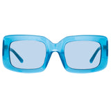 The Attico Jorja Rectangular Sunglasses in Turquoise