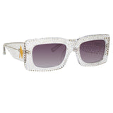 The Attico Stella Rectangular Sunglasses in Clear