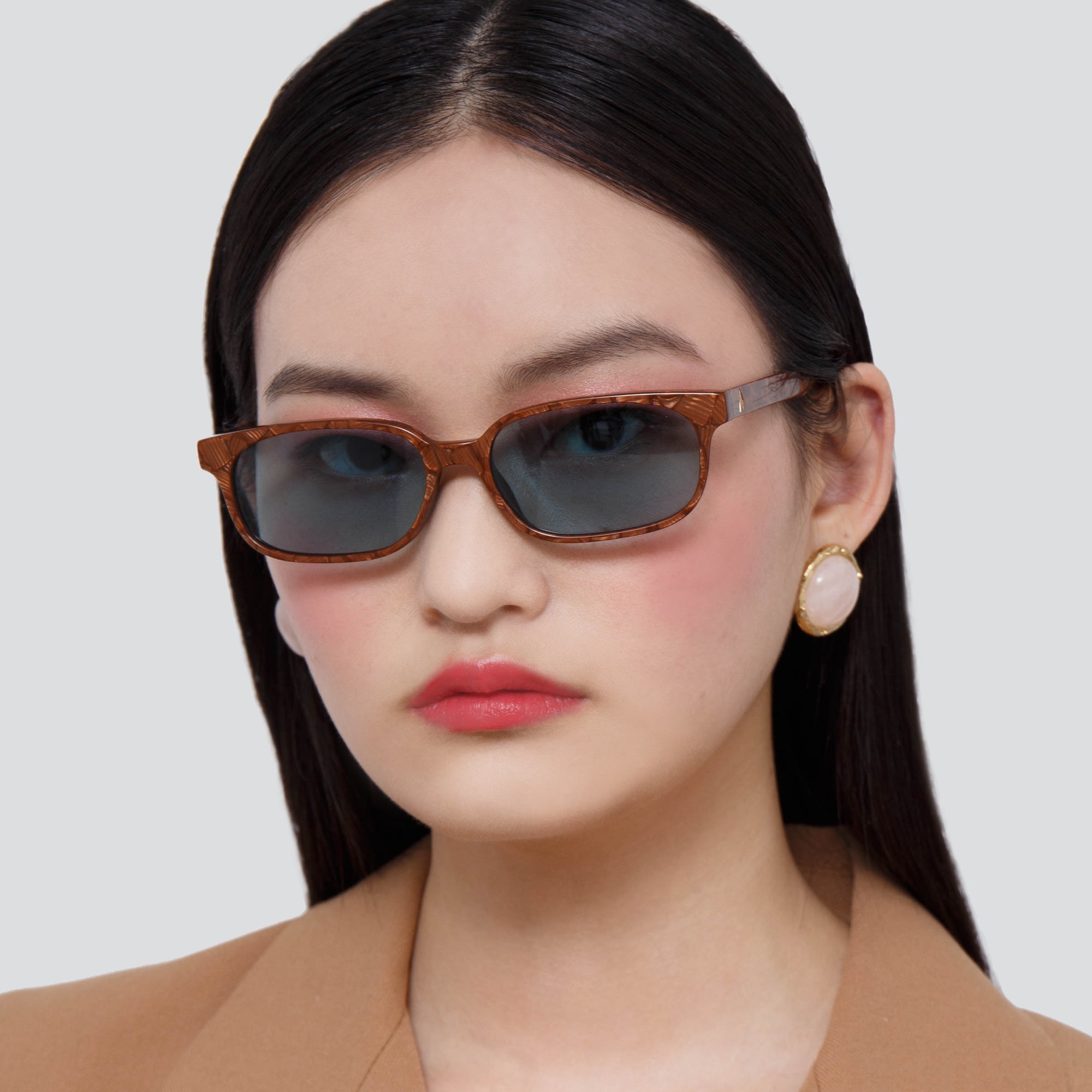 The Attico Gigi Rectangular Sunglasses in Black