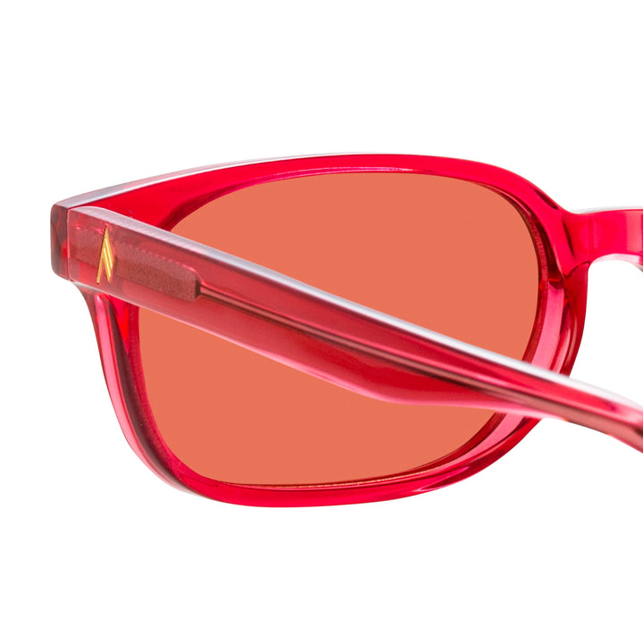 The Attico Gigi Rectangular Sunglasses in Red by The Attico x