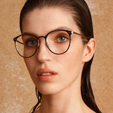 Zephyr Oval Optical Frame in Black and White Gold