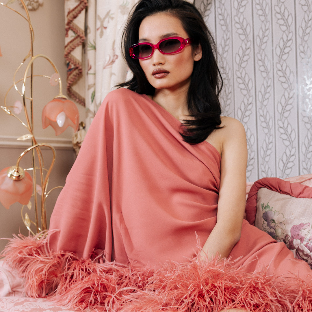 Sunglasses Pink Natural Dye Dabu cotton Saree – Gunjha.com