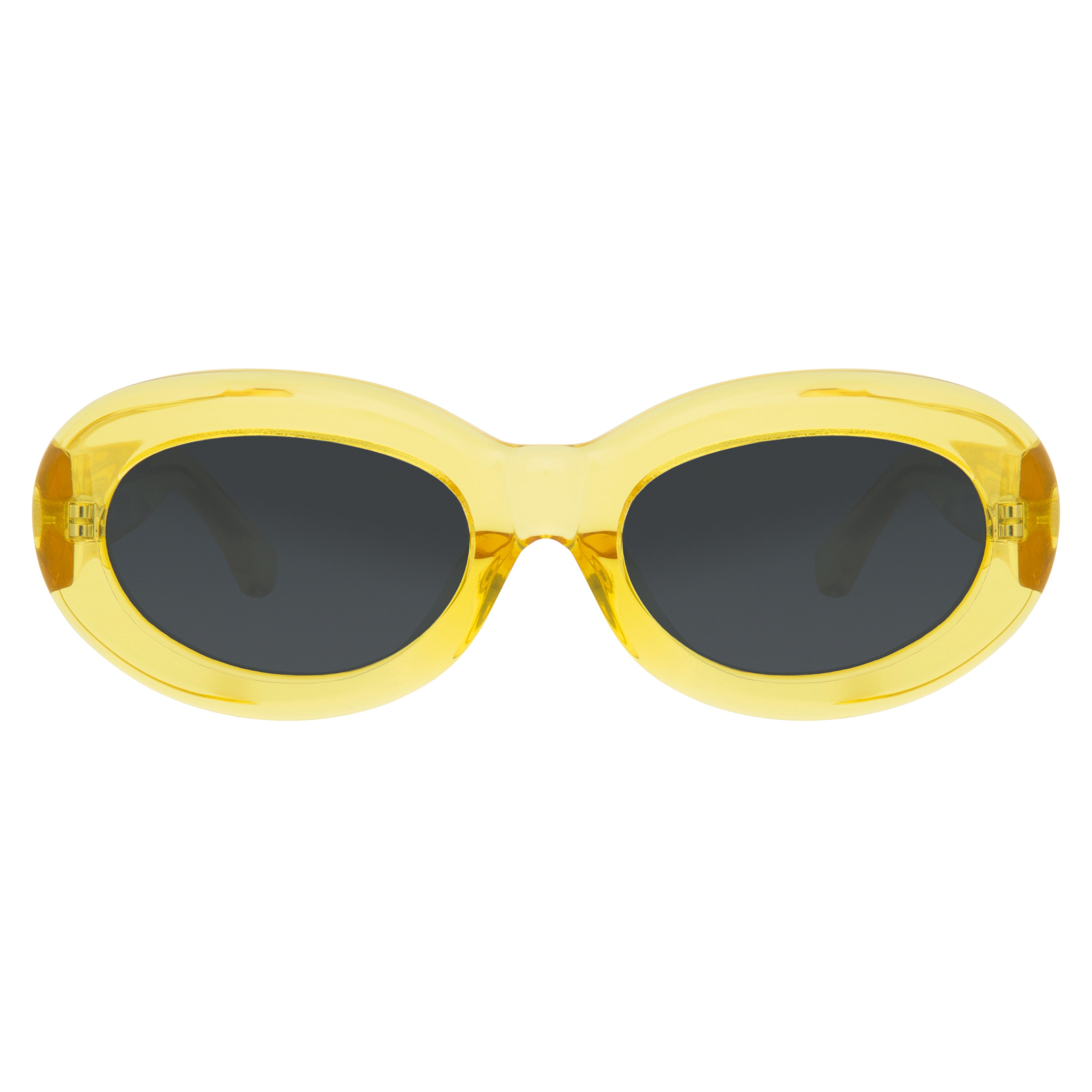 Dries Van Noten Oval Sunglasses in Yellow by LINDA FARROW