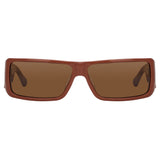 Dries Van Noten 157 Rectangular Sunglasses in Brick