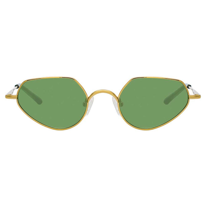 LINDA FARROW x Dries Van Noten Angular Sunglasses - Green Lens and 