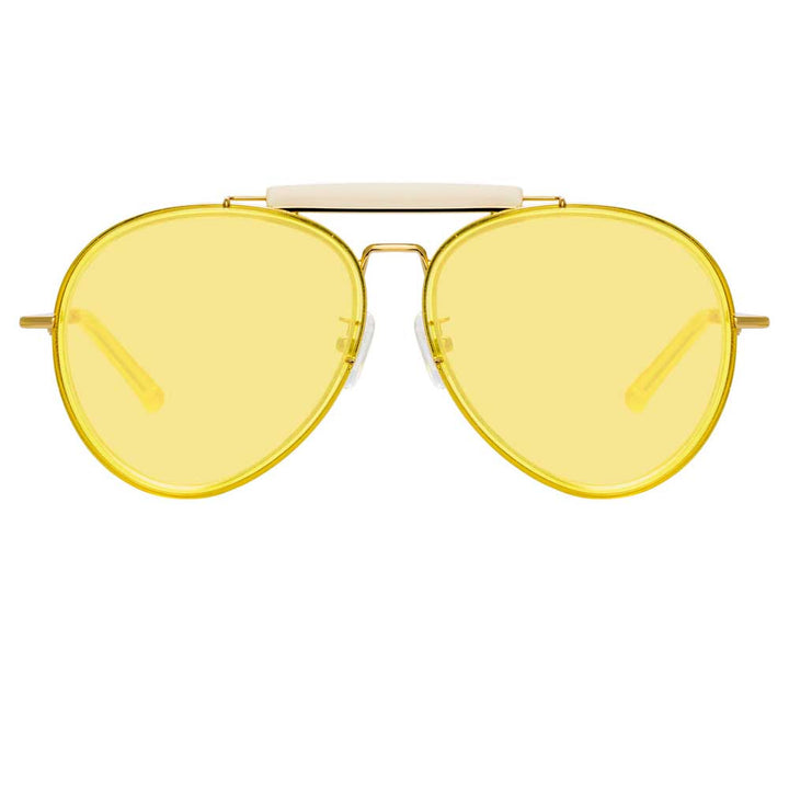 Modified Aviator Amber Non Polarized Clip-on Sunglasses - Sunglass Rage