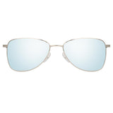 Dries Van Noten 197 Aviator Sunglasses in White Gold and Silver