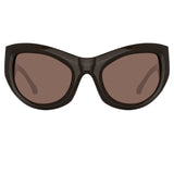 Dries Van Noten Wrap Sunglasses in Brown