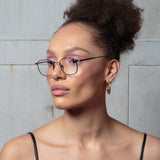 Hendrik Oval Optical Frame in Light Gold and Brown
