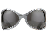 Jeremy Scott Wrap Sunglasses in Black and Silver