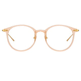 Gray Oval Optical Frame in Peach
