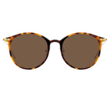 Linda Farrow Linear Gray C14 Oval Sunglasses