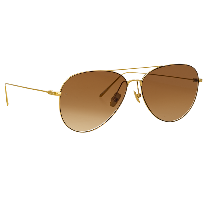 Lloydss Aviator Sunglasses in Yellow Gold/ Light Gold frame by